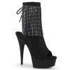 Pleaser Delight-1018RSF Black Suede Ankle Boots