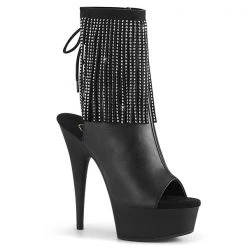 Pleaser Delight-1018RSF Fringed Stiletto Heel Boots