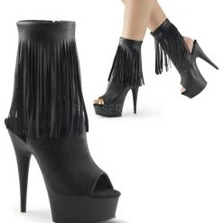 Pleaser Boots Delight-1019 Fringed 6" Ankle Boot 5 Pleaser Boots Delight-1019 Fringed 6