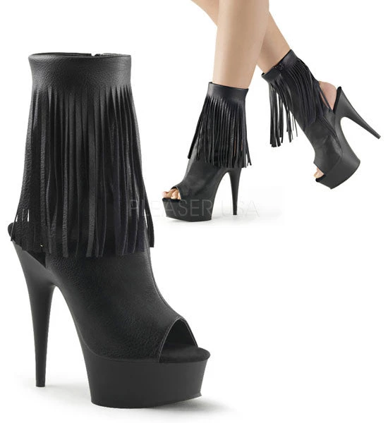 Pleaser Boots Delight-1019 Fringed 6" Ankle Boot 4 Pleaser Boots Delight-1019 Fringed 6" Ankle Boot