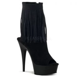 Pleaser Delight-1019 Suede Fringe Ankle Boot