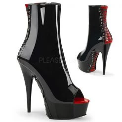 Pleaser Boots Delight-1025 Open Toe 6" Ankle Boot