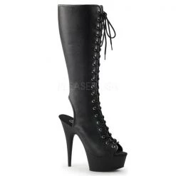 Pleaser Delight-2016 Lace-up 6" Knee High Platform Boot