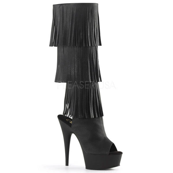 Pleaser Pleaser Shoes Delight-2019-3 Fringed Knee-High Boot 3 Pleaser Pleaser Shoes Delight-2019-3 Fringed Knee-High Boot