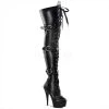 Pleaser Delight-3028 Buckled Thigh High Boots