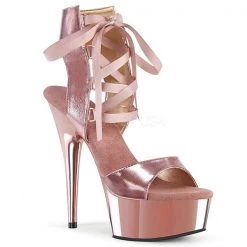 Pleaser Platform Sandals Delight-600-14 Rose Gold Platform Heels