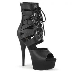 Pleaser Delight-600-31 Black Platform Bootie