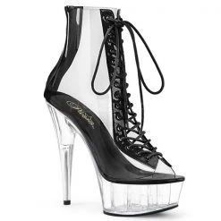 Pleaser Delight-600-34 Clear Platform Boots