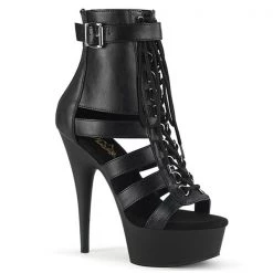 Pleaser Delight-600-35 Black Platform Heels High Heels
