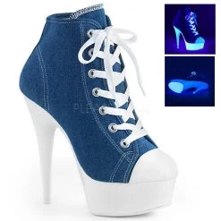 Pleaser Delight-600SK-02 Canvas Ankle Bootie Sandals 11 Pleaser Delight-600SK-02 Canvas Ankle Bootie Sandals