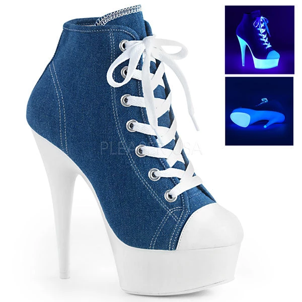 Pleaser Delight-600SK-02 Canvas Ankle Bootie Sandals 7 Pleaser Delight-600SK-02 Canvas Ankle Bootie Sandals