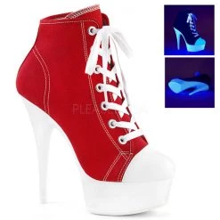 Pleaser Delight-600SK-02 Canvas Ankle Bootie Sandals 9 Pleaser Delight-600SK-02 Canvas Ankle Bootie Sandals