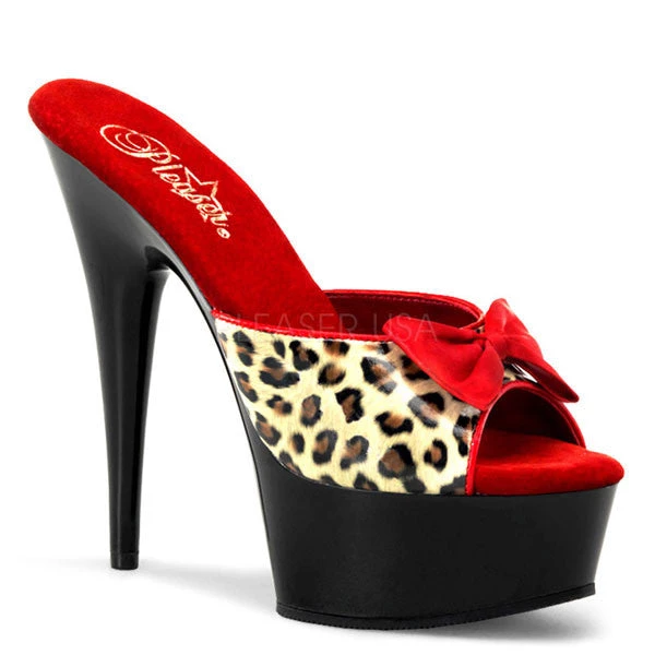 Pleaser Delight-601-6 Leopard 6" High Heel Platform Slide 3 Pleaser Delight-601-6 Leopard 6" High Heel Platform Slide