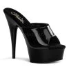 Pleaser Delight-601 Black Patent 6" Platform Slide High Heels