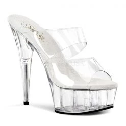 Pleaser Sandals Delight-602 Clear 6" Platform Slide