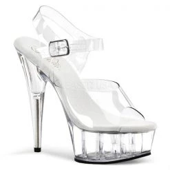 Pleaser High Heels Delight-608 Clear 6" Platform Heels