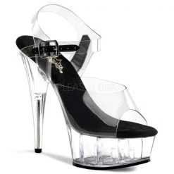 Pleaser Delight-608 Clear 6" Platform Sandal High Heels