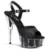 Pleaser Platform Sandals Delight-609-5G Glitter 6" Platform Sandal 2 Pleaser Platform Sandals Delight-609-5G Glitter 6" Platform Sandal