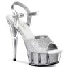 Pleaser Delight-609-5G Glitter 6" Platform Sandal