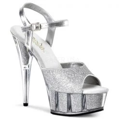 Pleaser Platform Sandals Delight-609-5G Glitter 6" Platform Sandal 7 Pleaser Platform Sandals Delight-609-5G Glitter 6
