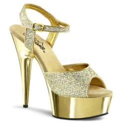 Pleaser Delight-609G 6" Gold Platform Sandal Platform Sandals