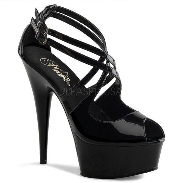 Pleaser Delight-612 Strappy 6" Platform Heels High Heels 3 Pleaser Delight-612 Strappy 6" Platform Heels High Heels