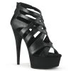 Pleaser High Heels Delight-645 Strappy Black Platform Heels