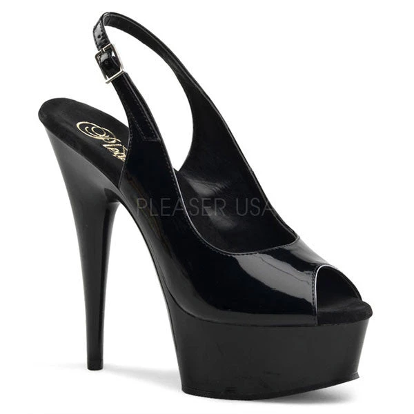 Pleaser High Heels Delight-654 Slingback 6" Platform Heels 3 Pleaser High Heels Delight-654 Slingback 6" Platform Heels