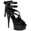 Pleaser Delight-678LC Strappy Lace 6" Platform Sandal High Heels
