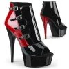 Pleaser Platform Shoes Delight-681 Black/Red Ankle Bootie 1 Pleaser Platform Shoes Delight-681 Black/Red Ankle Bootie