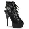 Pleaser Delight-696LC Black Lace 6" Ankle Bootie 2 Pleaser Delight-696LC Black Lace 6" Ankle Bootie