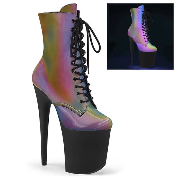 Pleaser Flamingo-1020REFL 8" Platform Boots 3 Pleaser Flamingo-1020REFL 8" Platform Boots