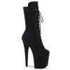 Pleaser Flamingo-1050FS Black Suede Platform Boots