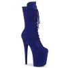 Pleaser Flamingo-1050FS Blue Suede Platform Boots
