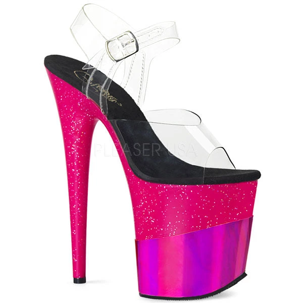 Pleaser High Heels Flamingo-808-2HGM 8" Platform Sandal 3 Pleaser High Heels Flamingo-808-2HGM 8" Platform Sandal