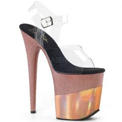 Pleaser Flamingo-808-2HGM 8" Platform Sandal High Heels