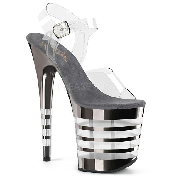 Pleaser High Heels Flamingo-808CHLN Metallic 8" Platform Heels 3 Pleaser High Heels Flamingo-808CHLN Metallic 8" Platform Heels