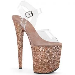 Pleaser Flamingo-808LG 8" Glitter Platform Heels