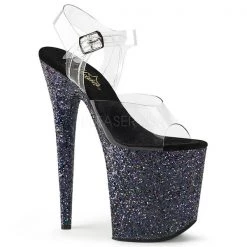 Pleaser Flamingo-808LG Glitter 8" Platform Sandals
