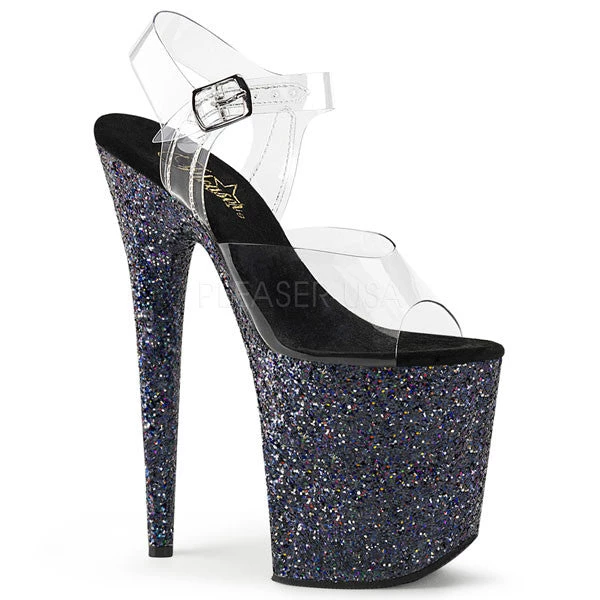 Pleaser Flamingo-808LG Glitter 8" Platform Sandals 3 Pleaser Flamingo-808LG Glitter 8" Platform Sandals