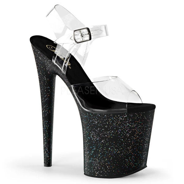 Pleaser Flamingo-808MG Glitter 8" Platform Sandal 3 Pleaser Flamingo-808MG Glitter 8" Platform Sandal