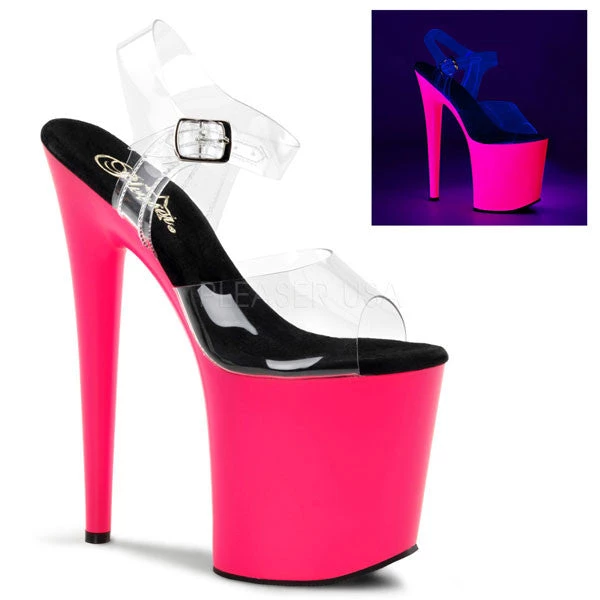 Pleaser Flamingo-808UV Neon 8" Platform Sandal 3 Pleaser Flamingo-808UV Neon 8" Platform Sandal