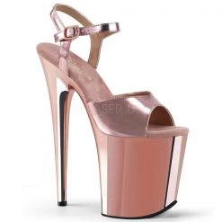 Pleaser Flamingo-809 Rose Gold 8" Platform Sandal
