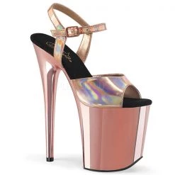 Pleaser High Heels Flamingo-809HG Metallic Platform Sandals