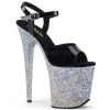 Pleaser Flamingo-809LG Glitter 8" Platform Sandal Platform Sandals