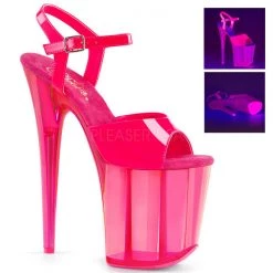 Pleaser Flamingo-809UVT Neon 8" Platform Heels