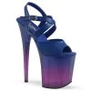 Pleaser Flamingo-822T Blue 8" Platform Heels