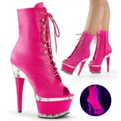 Pleaser Illusion-1021 Neon Platform Heel Boots