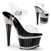 Pleaser Black Rhinestone 6 1/2" Platform Sandal High Heels