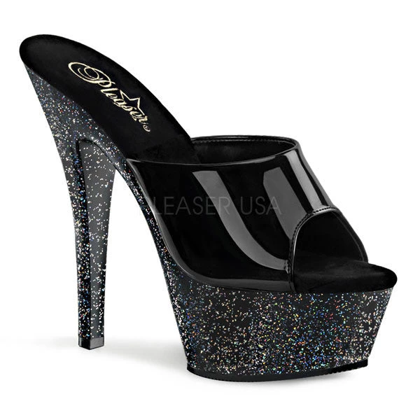 Pleaser Kiss-201MG Glitter 6" Platform Slide Sandals 3 Pleaser Kiss-201MG Glitter 6" Platform Slide Sandals